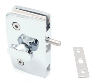 WC-Glastürschloss für Duschtüren bis 12 mm Glas.